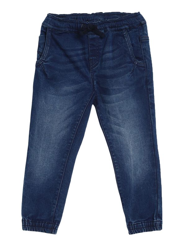 Boys Medium Blue Knitted Long Trouser image number 0
